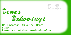 denes makovinyi business card
